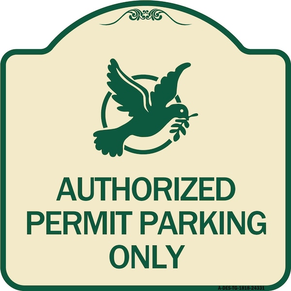 Signmission Authorized Church Parking W/ Graphic Heavy-Gauge Aluminum Sign, 18" x 18", TG-1818-24331 A-DES-TG-1818-24331 - main